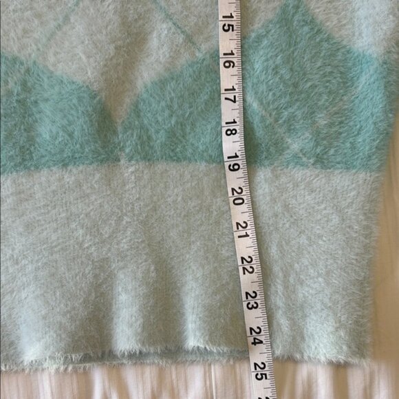 House of Sunny Light Blue Argyle V-Neck Sweater/ Sweater Vest - Picture 7 of 10